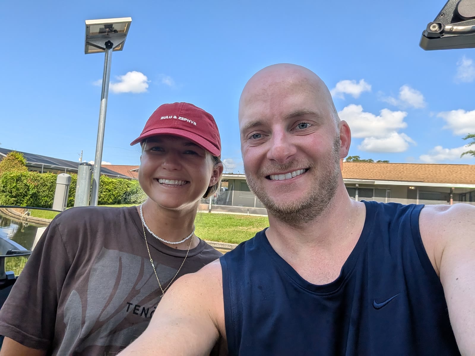 Dash with coach Ashley Inloes in Florida